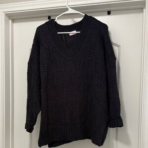 Pink Lily Black V-Neck Sweater